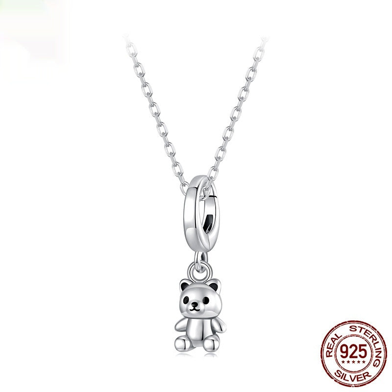 S925 Silver Bear Pendant Parts LadyShow.Store