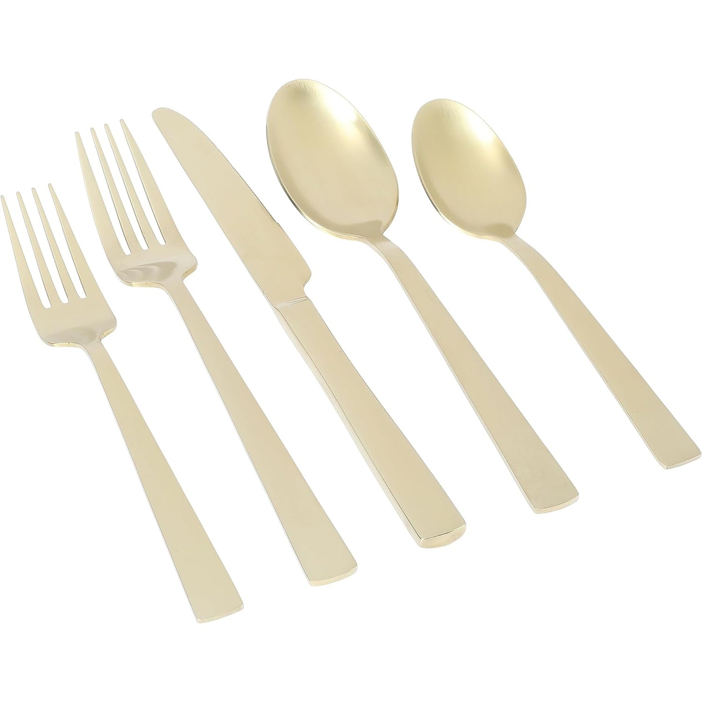 Gibson Elite Earlston 20 Piece Stainless Steel Flatware Set in Champagne Gold LuxuryLifeWay Online Store