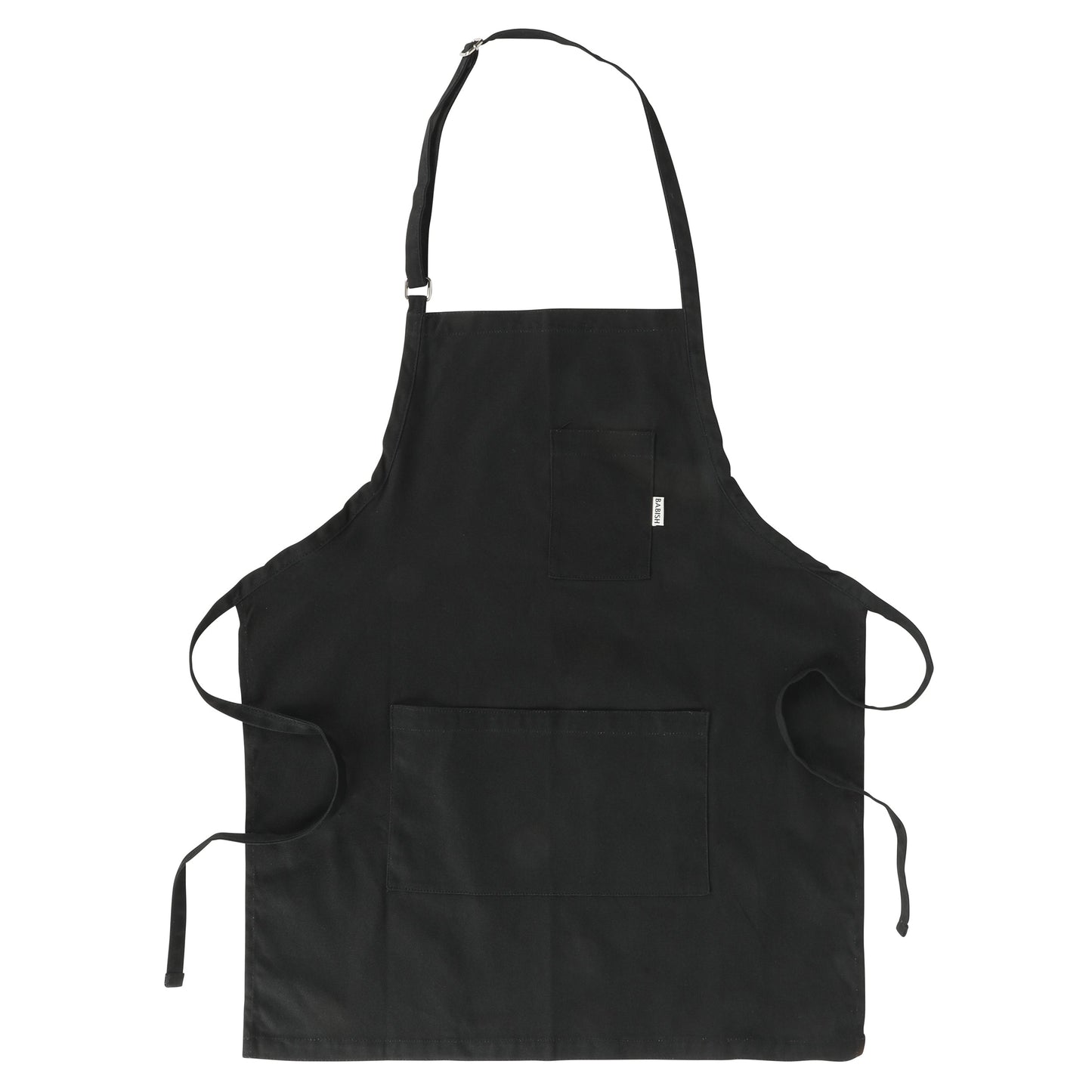 Babish 32 x 27 Inch 100% Cotton Apron With Front Pockets and Adjustable Strap in Black LuxuryLifeWay Online Store