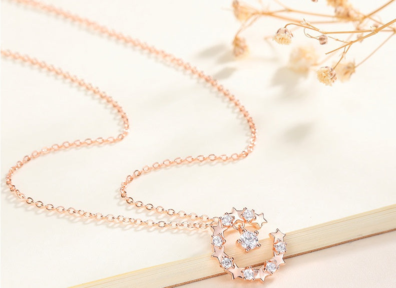 S925 sterling silver starry necklace LadyShow.Store