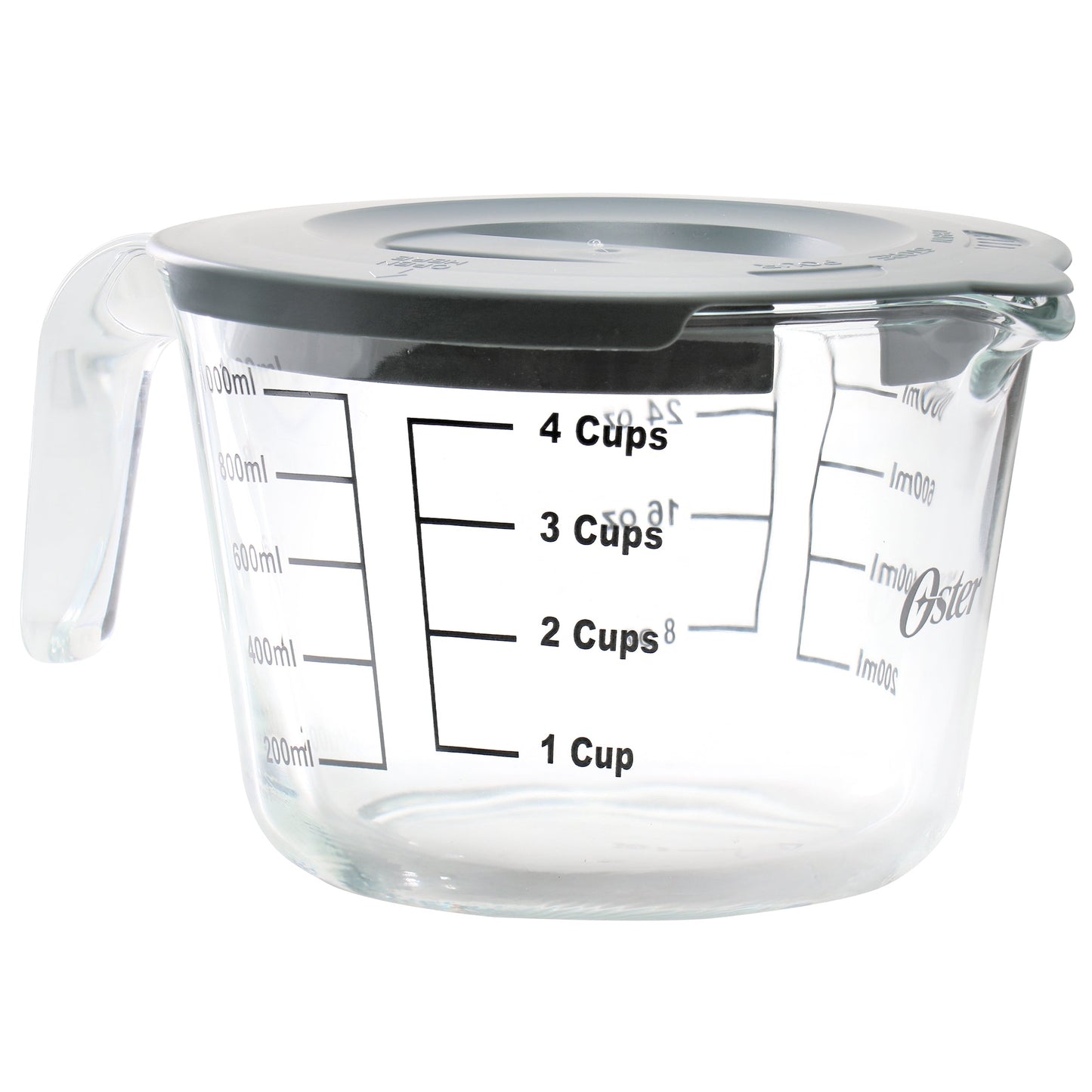 Oster Coolidge 4 Cup Clear Glass Measuring Cup with Snap on Lid LuxuryLifeWay Online Store
