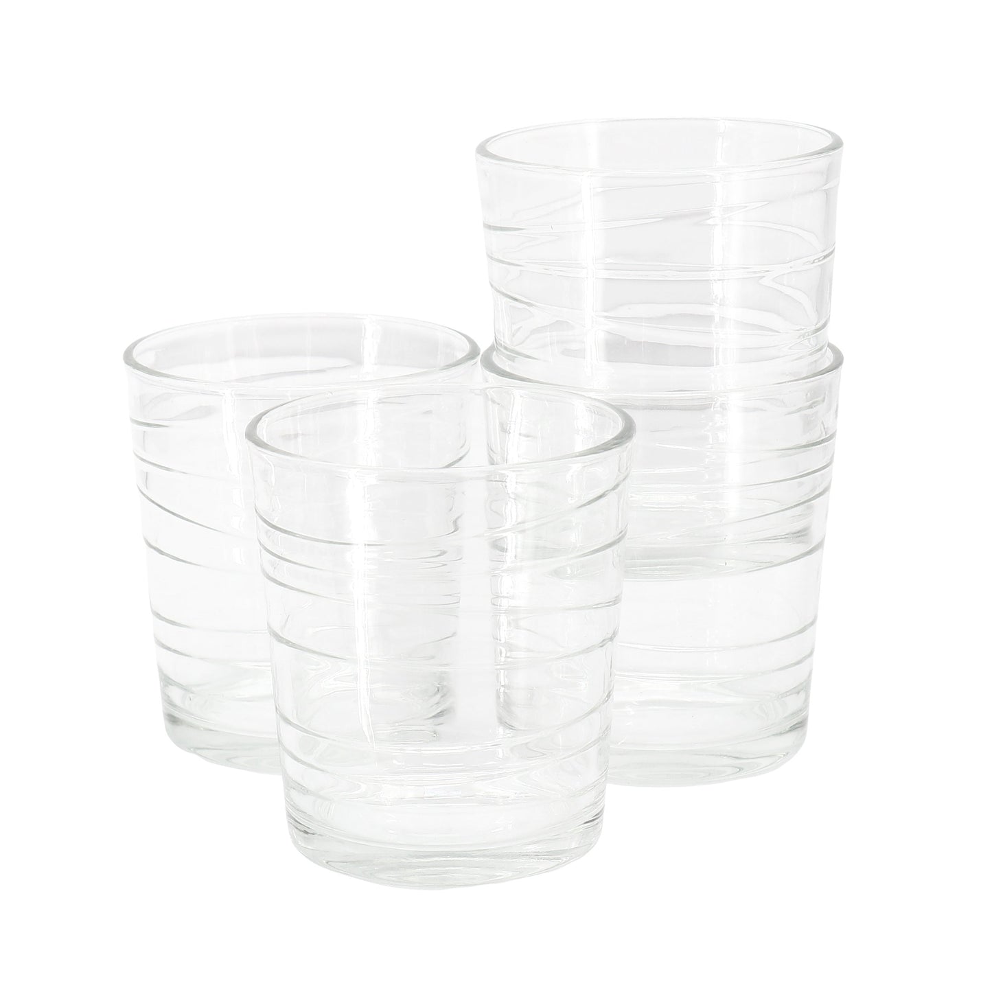 Gibson Home 4 Piece 13.5 Ounce Swirl Double Old-Fashioned Glassware Set LuxuryLifeWay Online Store