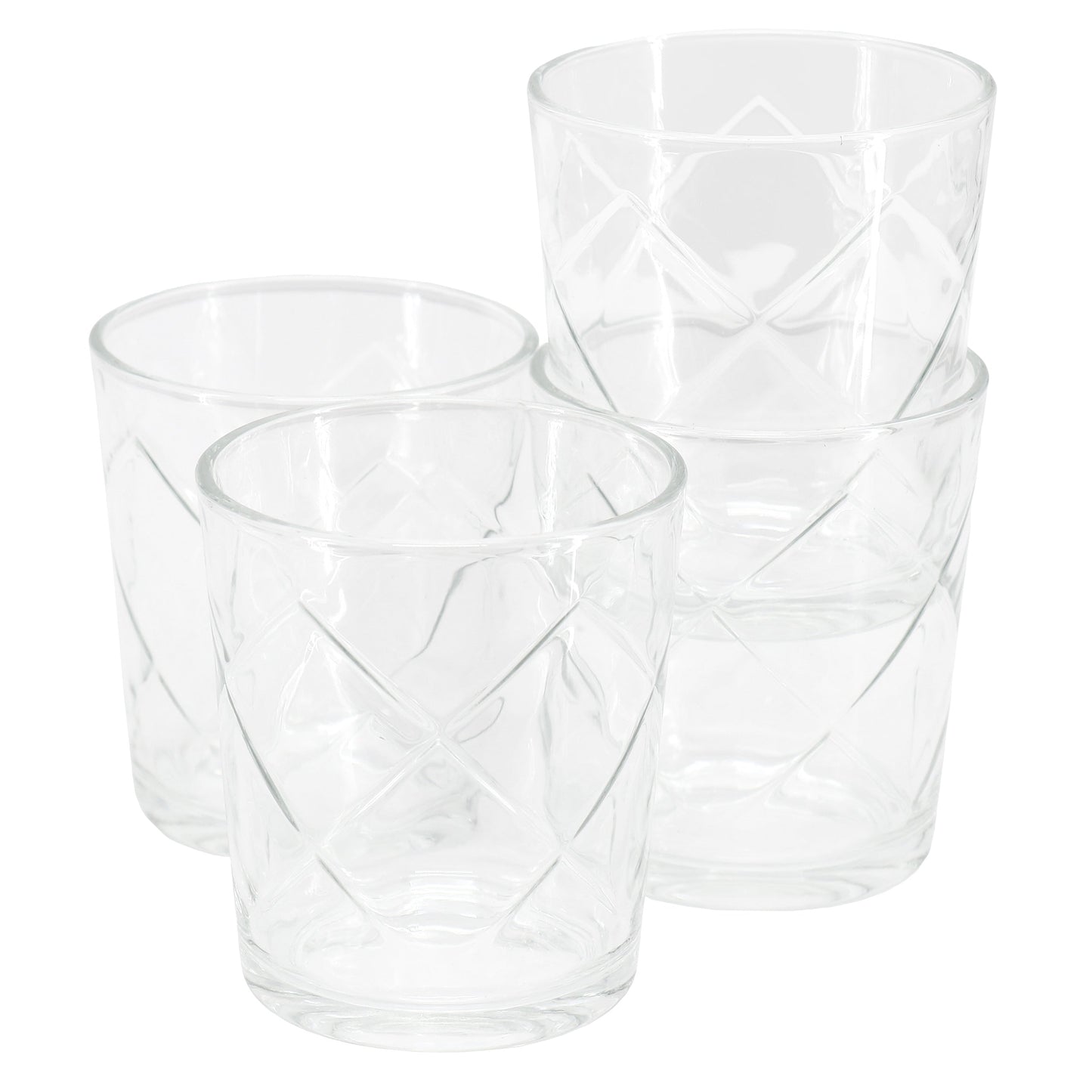 Gibson Home Lattice 4 Piece 13.5 Ounce Double Old-Fashioned Glass Set LuxuryLifeWay Online Store
