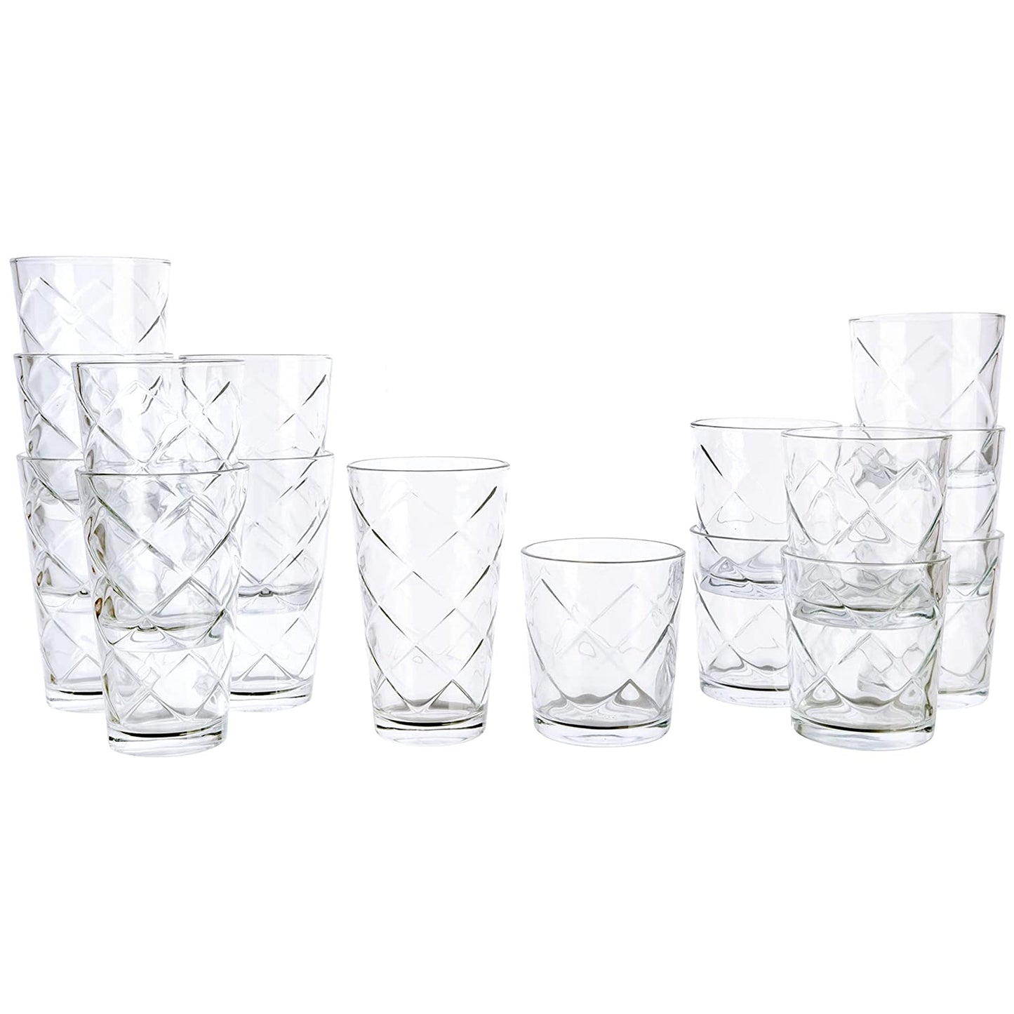 Gibson Home 16 Piece Lattice Glassware Drinkware Set LuxuryLifeWay Online Store