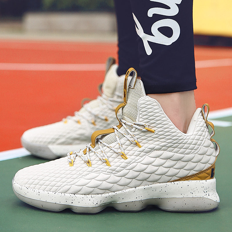 Shock-absorbing large size basketball shoes high to help outdoor sports shoes Best YouTube Store