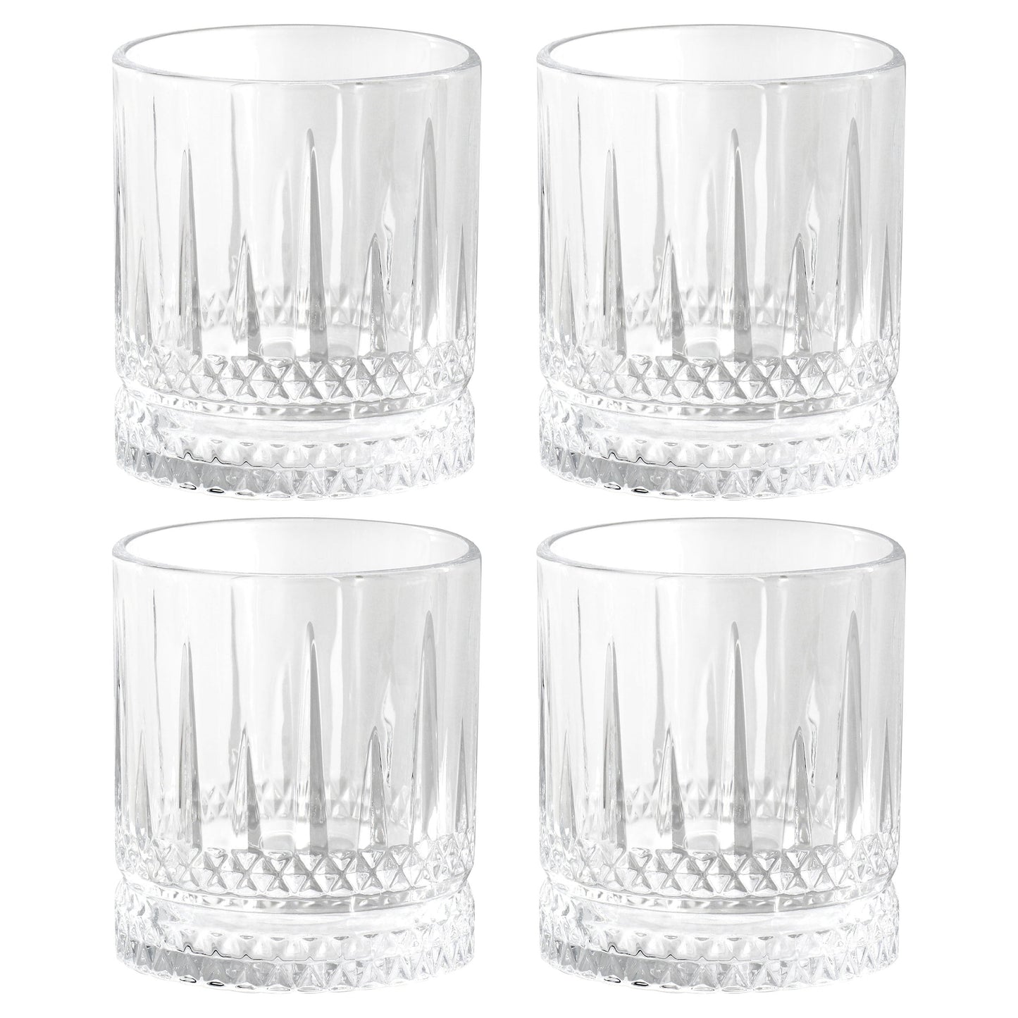 Gibson Home 4 Piece 13 Ounce Iceberg Embossed Double Old-Fashioned Glass Set LuxuryLifeWay Online Store
