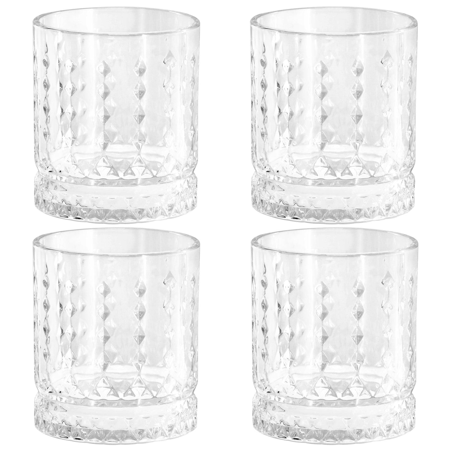 Gibson Home 4 Piece 13 Ounce Teardrop Embossed Double Old-Fashioned Glass Set LuxuryLifeWay Online Store
