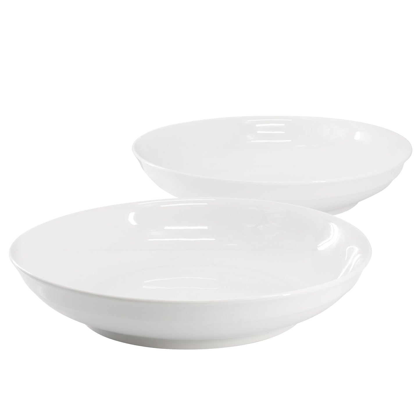 Gibson Home 2 Piece 11 Inch Round Fine Ceramic Serving Bowl Set in White LuxuryLifeWay Online Store