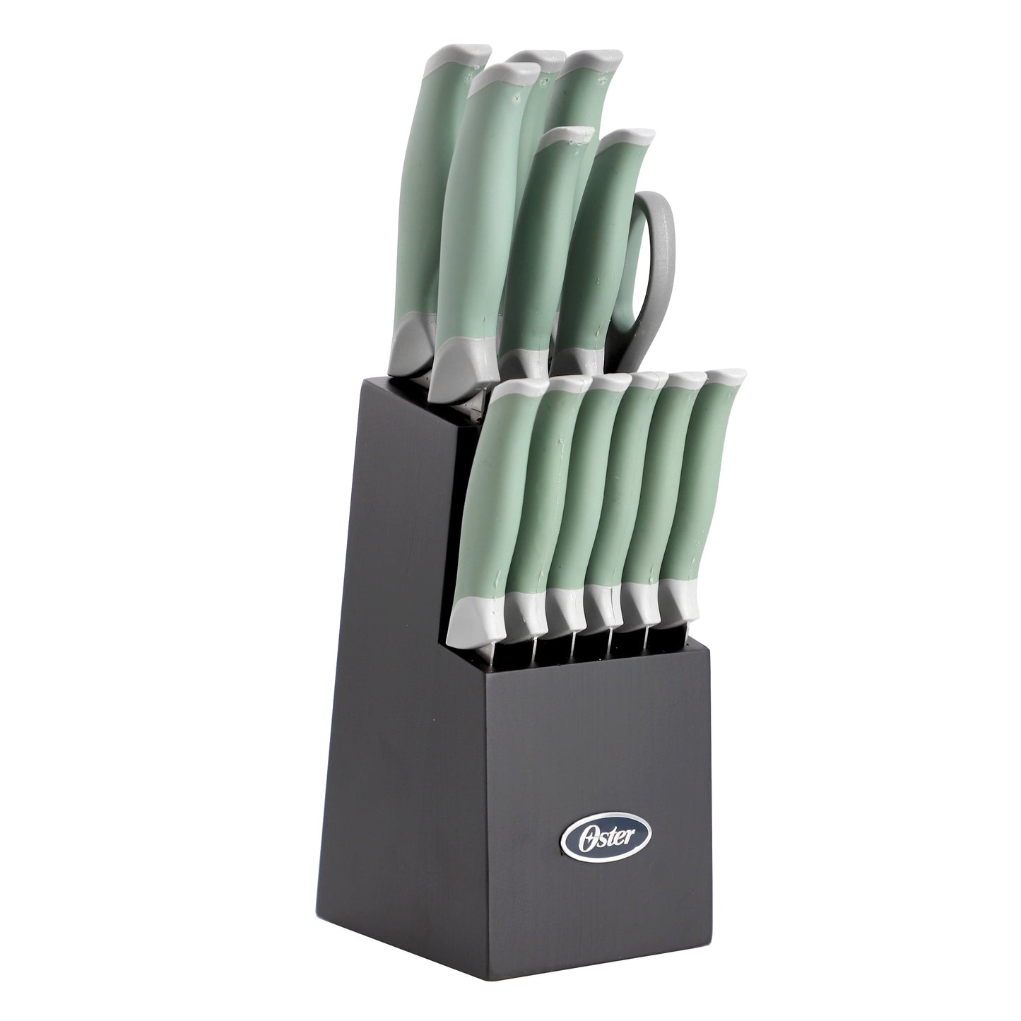 Oster Lindbergh 14 Piece Stainless Steel Cutlery Set in Green with Soft Grip Handles LuxuryLifeWay Online Store