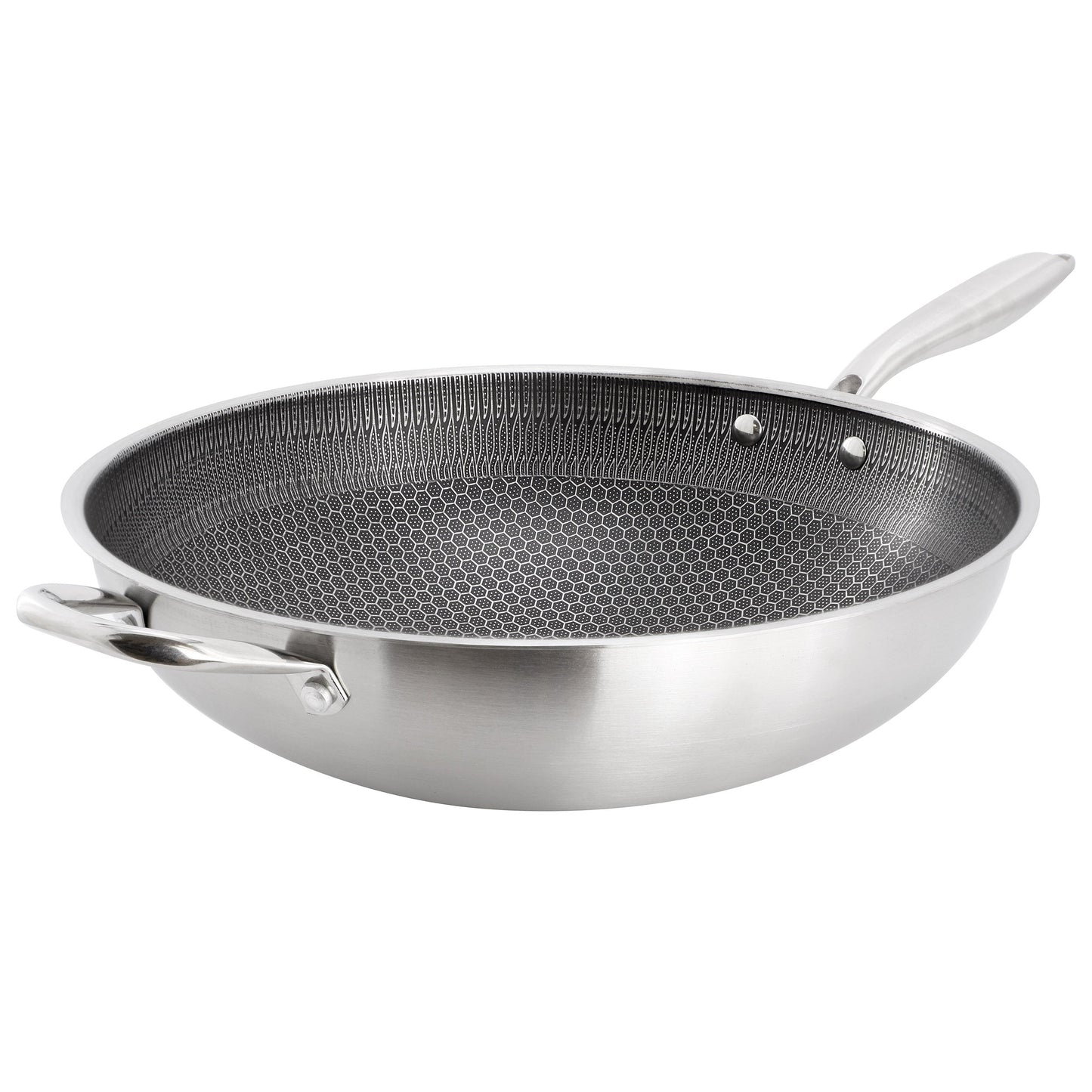 Gibson Home Stargaze 14in Embossed Interior Stainless Steel Wok LuxuryLifeWay Online Store