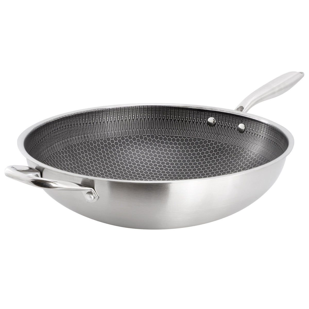 Gibson Home Stargaze 14in Embossed Interior Stainless Steel Wok LuxuryLifeWay Online Store