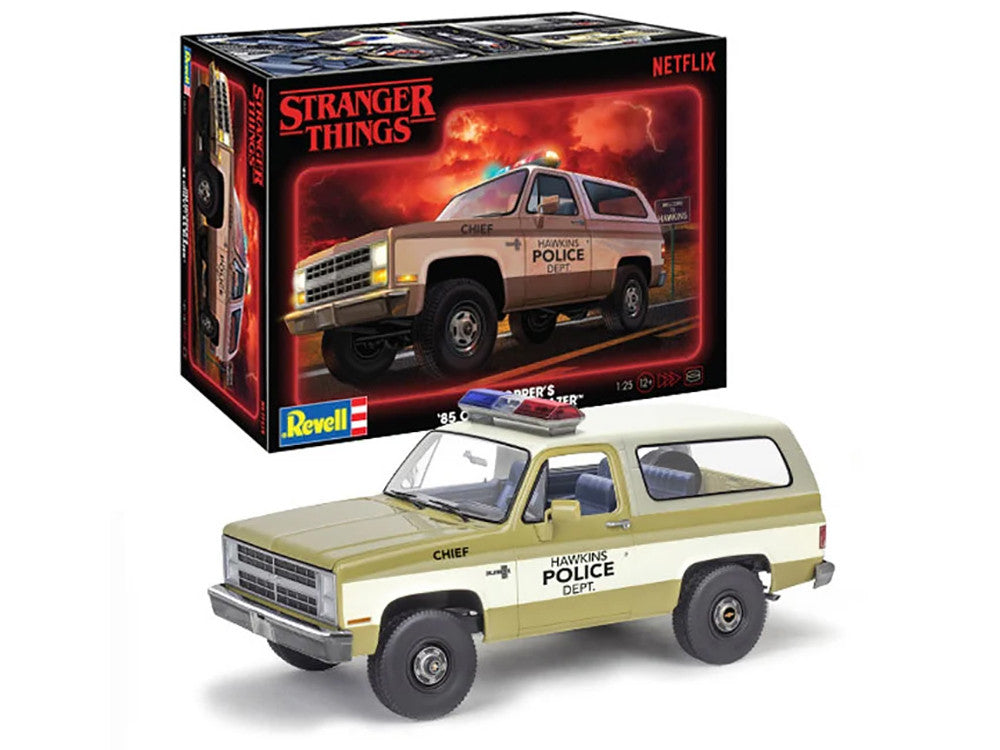 Level 4 Model Kit Jim Hopper's 1985 Chevrolet K5 Blazer "Stranger Things" (2016-Current) TV Series 1/25 Scale Model by Revell LuxuryLifeWay Online Store