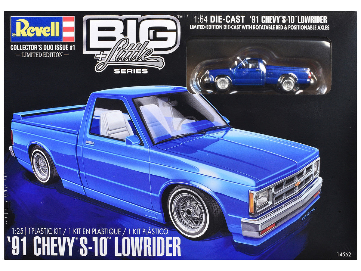 Level 4 Model Kit 1991 Chevrolet S-10 Lowrider Pickup Truck with 1/64 Diecast Version Included "Big + Little Series" 1/25 Scale Model by Revell LuxuryLifeWay Online Store