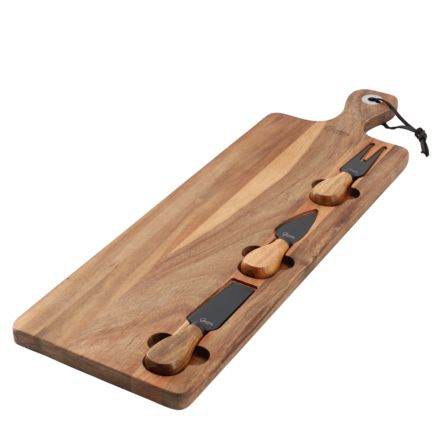 Gibson Elite Gracious Dining 4 Piece Acacia Wood Charcuterie Board With Cheese Knives in Brown LuxuryLifeWay Online Store
