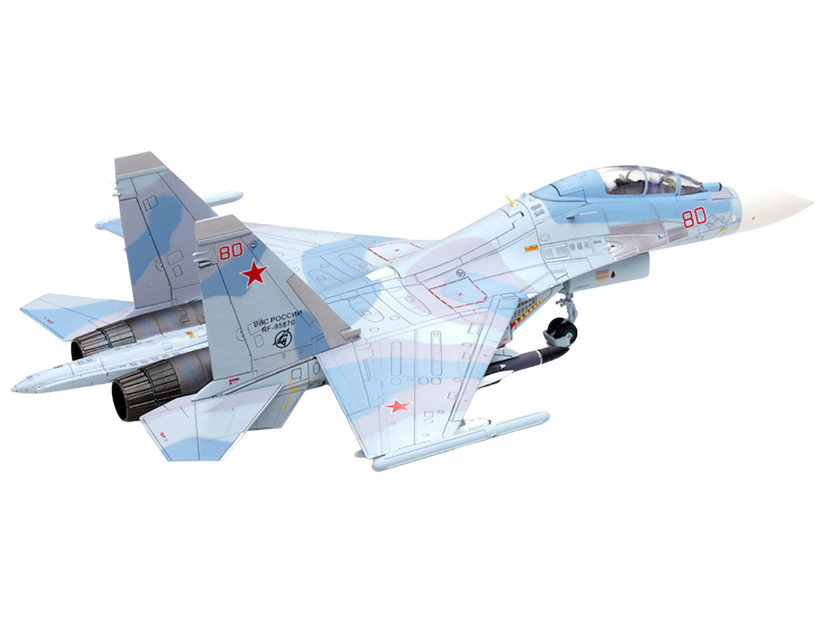 Sukhoi Su-30M2 Flanker-C Fighter Aircraft #80 "Russian Air Force" "Wing" Series 1/72 Diecast Model by Panzerkampf LuxuryLifeWay Online Store