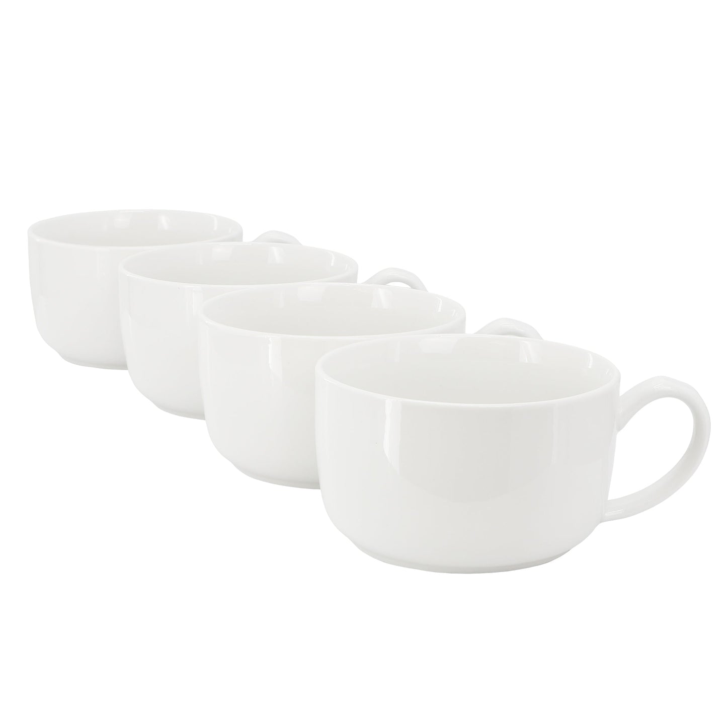 Gibson Home Great Essentials 4 Piece 32.5 Ounce Fine Ceramic Large Latte Mug Set in White LuxuryLifeWay Online Store
