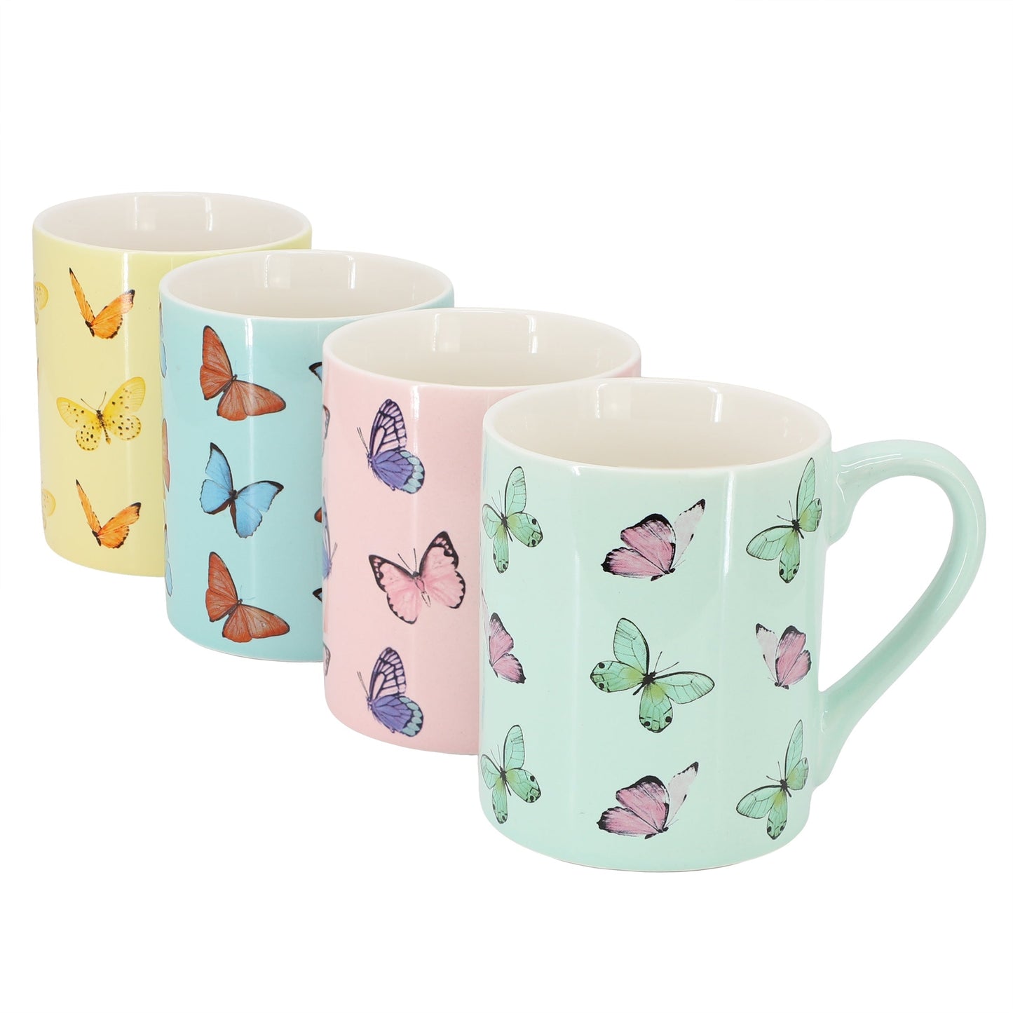 Gibson Home Butterfly Pop 4 Piece 18 Ounce Stoneware Mug Set in Assorted Colors LuxuryLifeWay Online Store