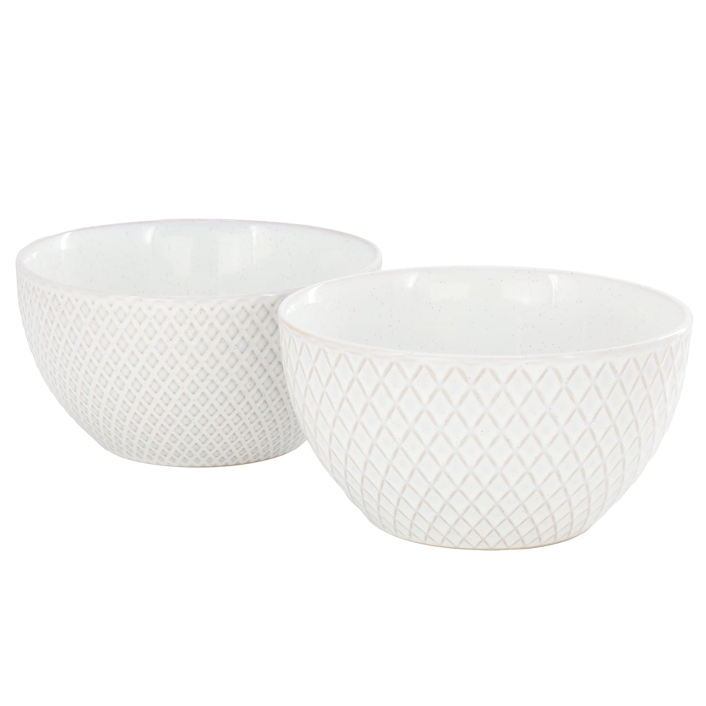 Gibson Elite Earlhart 2 Piece 6 Inch Ribbed Stoneware Cereal Bowl Set in White LuxuryLifeWay Online Store