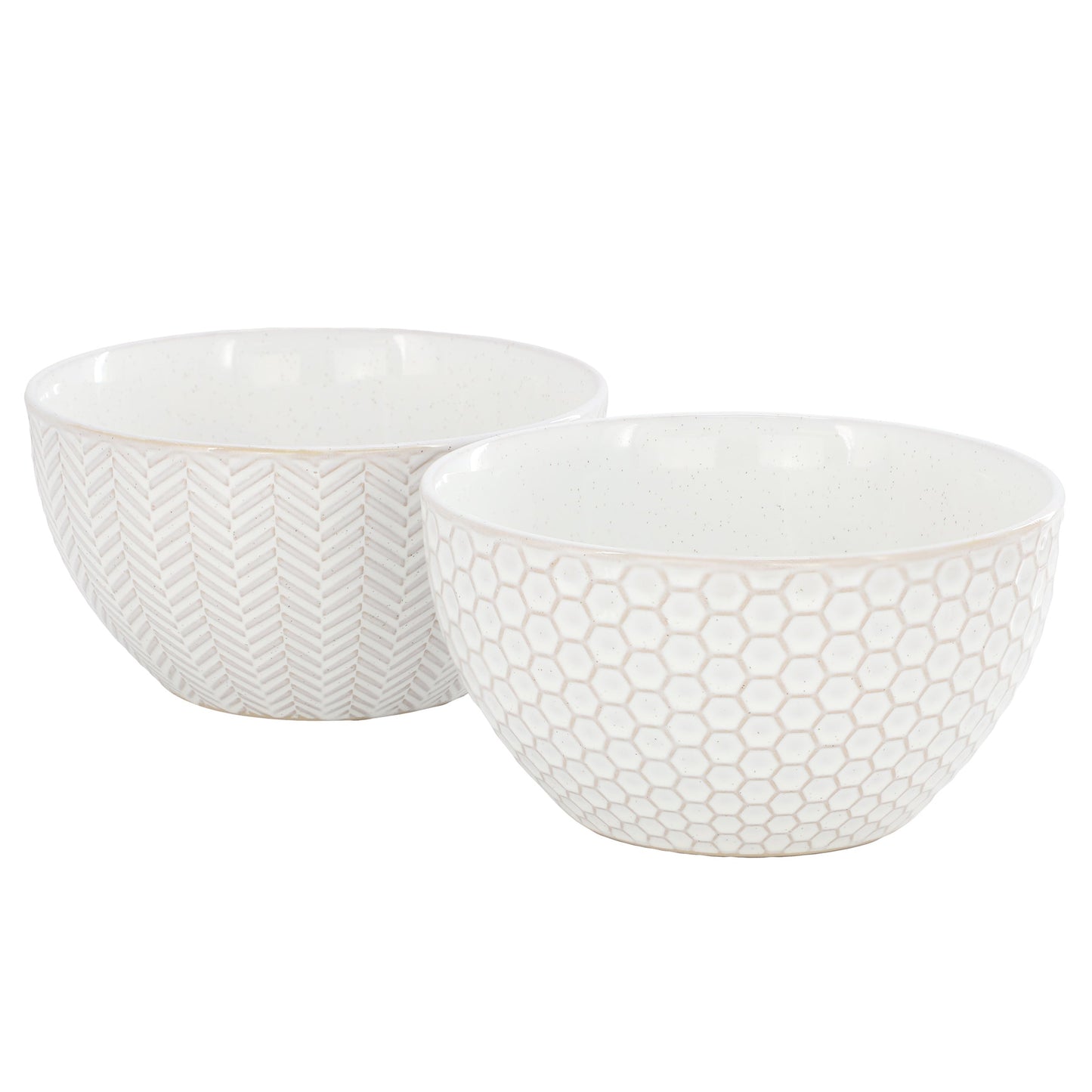 Gibson Elite Earlhart 2 Piece 6 Inch Ribbed Stoneware Cereal Bowl Set in White LuxuryLifeWay Online Store