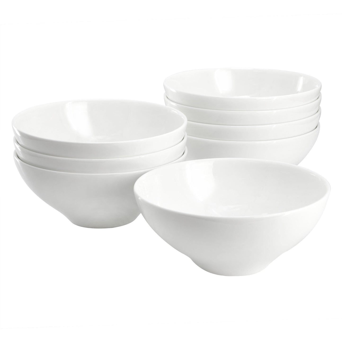Gibson Elite White Peninsula 8 Piece 6.5 Inch Bone China Cereal Bowl Set in White LuxuryLifeWay Online Store