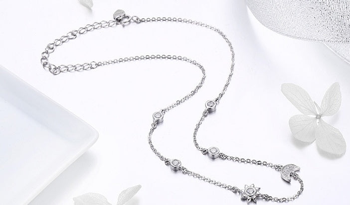 Sun Moon S925 Silver Necklace LadyShow.Store