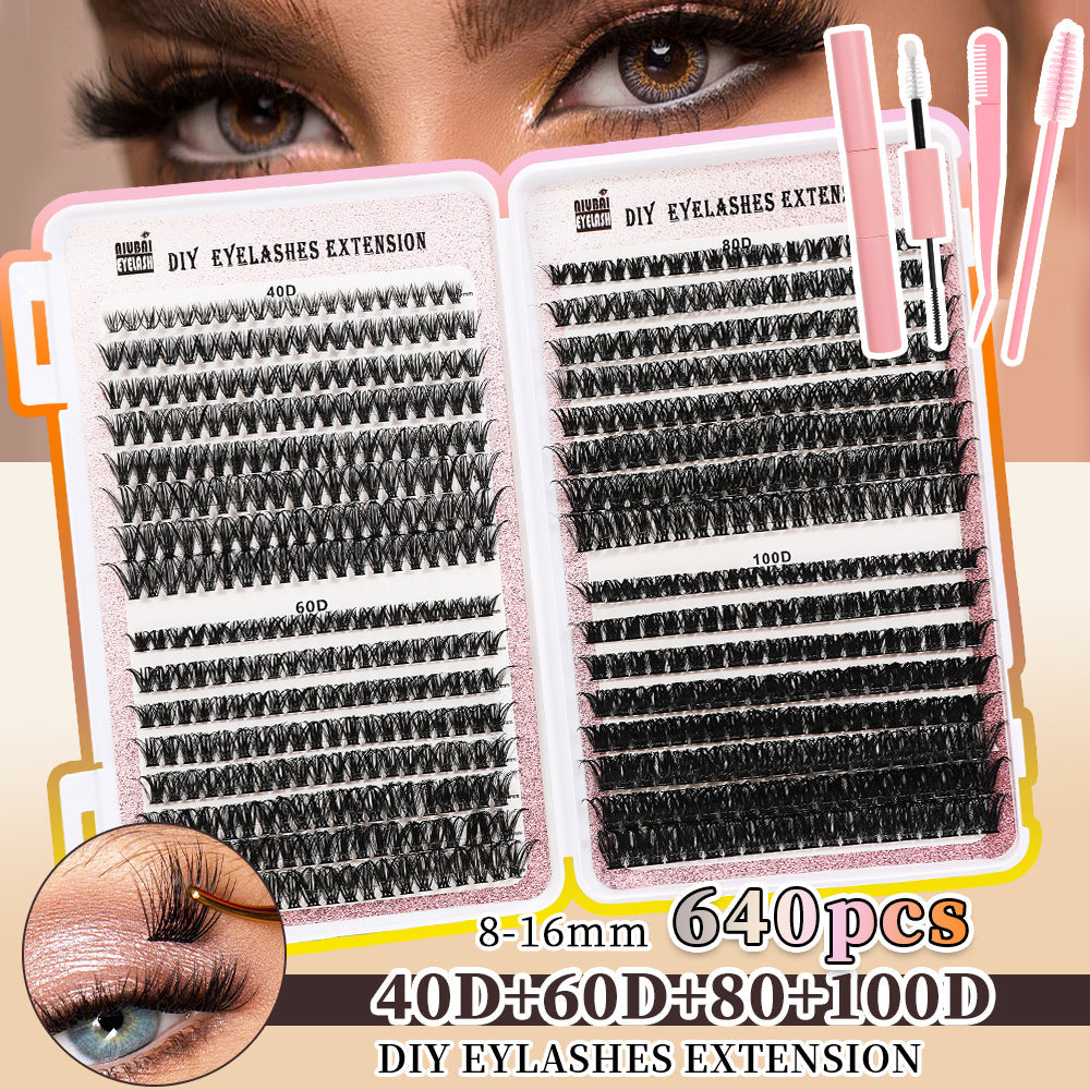 32 Rows Of Eyelashes Book Cluster 640 Segmented Lashes Set LadyShow.Store