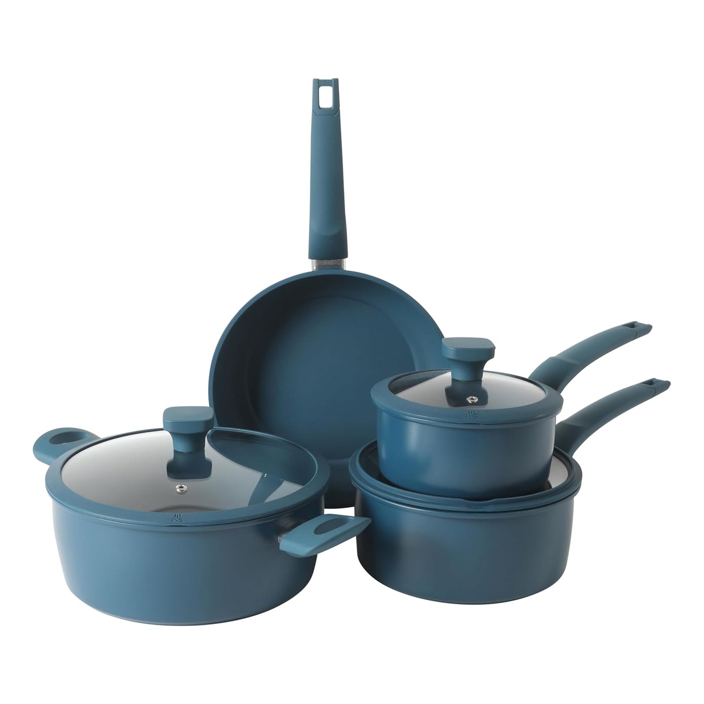 Gibson Home Helensburgh 7 Piece Nonstick Carbon Steel Cookware Set in Blue LuxuryLifeWay Online Store