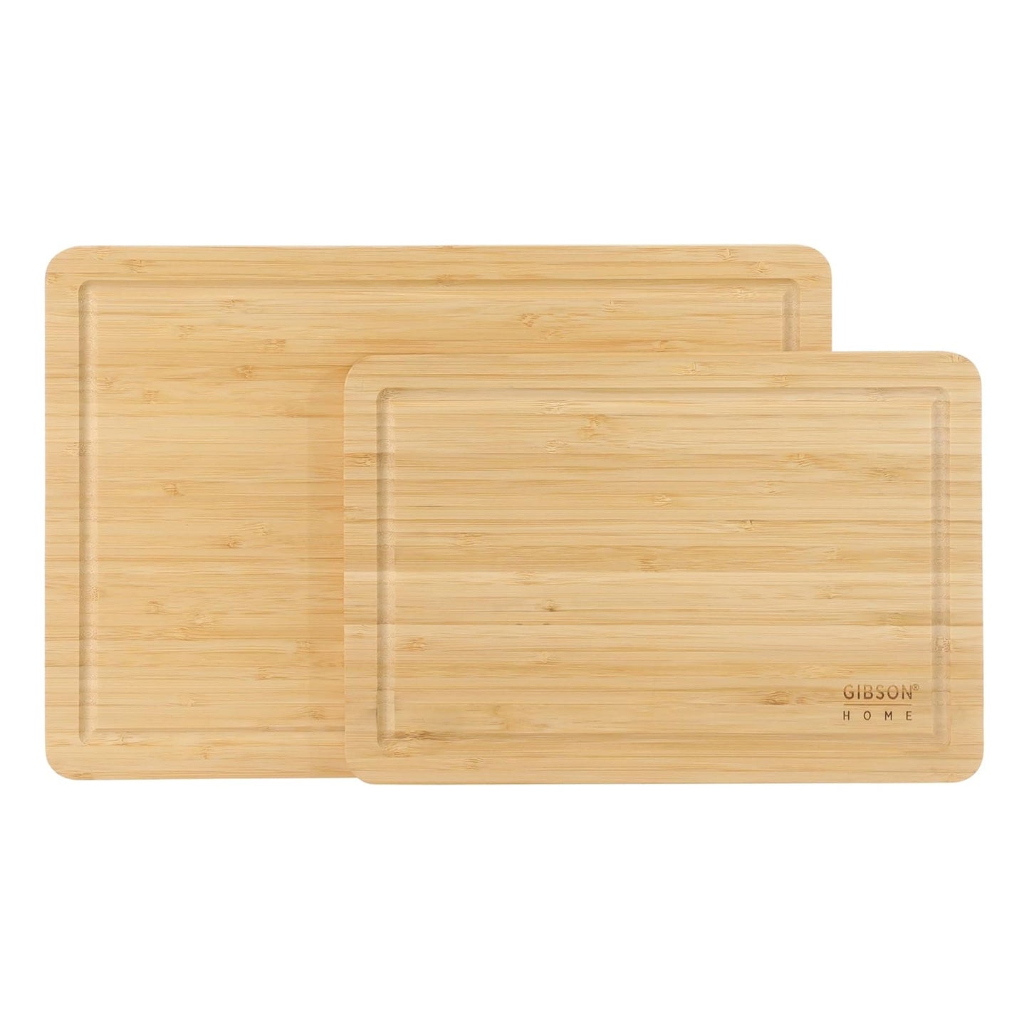 Gibson Home Forestview 2 Piece Rectangle Bamboo Cutting Board Set with Juice Grooves LuxuryLifeWay Online Store