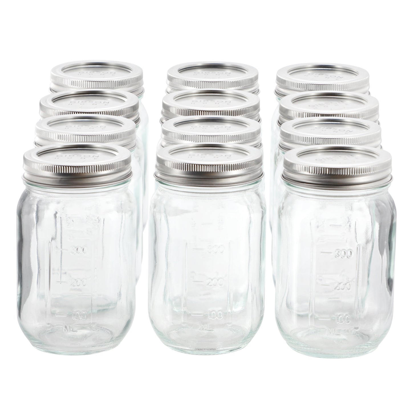 Gibson Home Market Preserves 12 Piece 16 Ounce Glass Canning jars with Lids and Bands LuxuryLifeWay Online Store