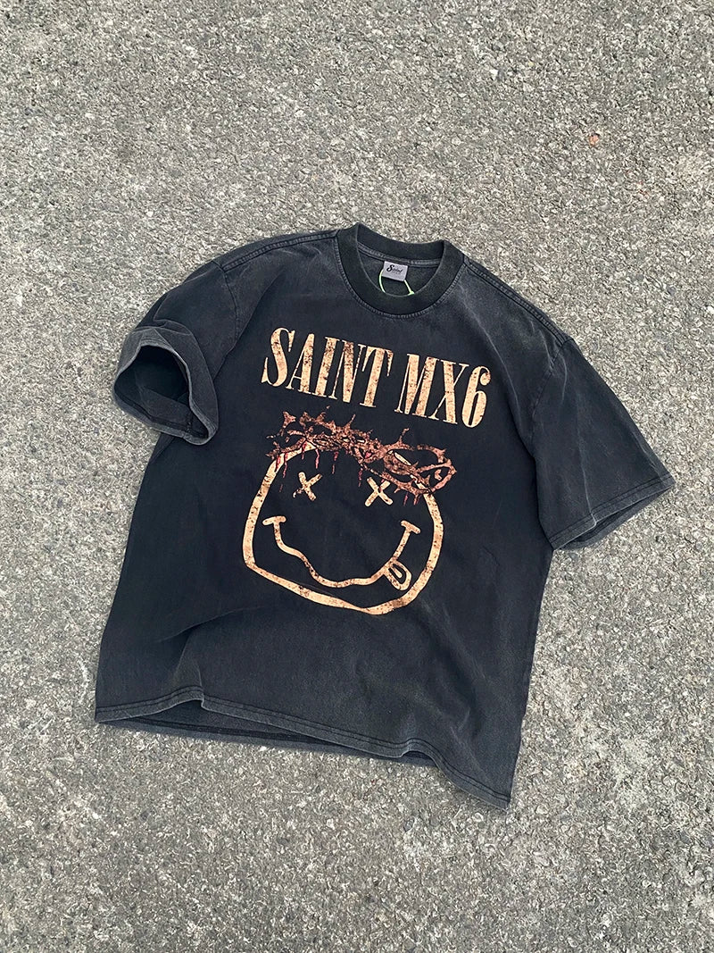 SAINT MICHAEL Vintage Heavyweight Casual T-shirt Large Pi-Mart