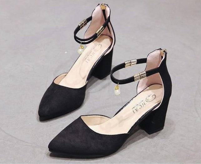 Thick with high-heeled baotou women's shoes after the package with frosted side air sandals low to help single shoes summer new women's shoes Best YouTube Store