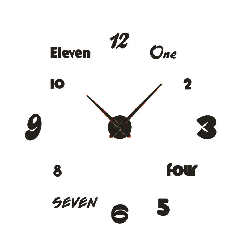 Simple Creative Clock Wall Sticker Diy Wall Clock PearlNestDecor.com