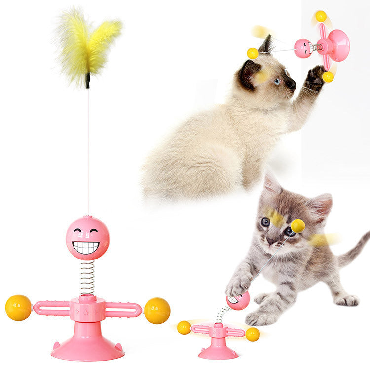 Cat Rotating Windmill Multi-Function Toys Itch Scratching Device Teeth Shining Toy Pets Fashion