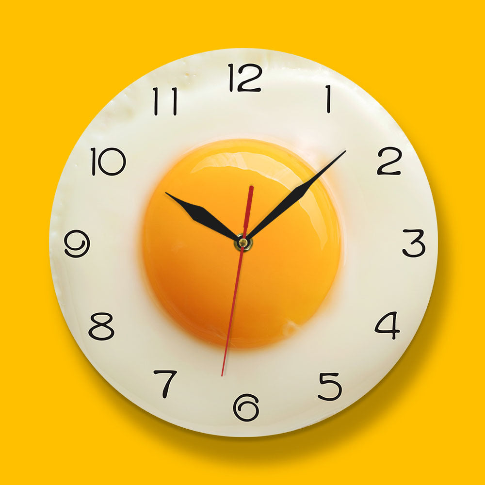Creative Poached Egg Plastic Mirror Wall Clock PearlNestDecor.com