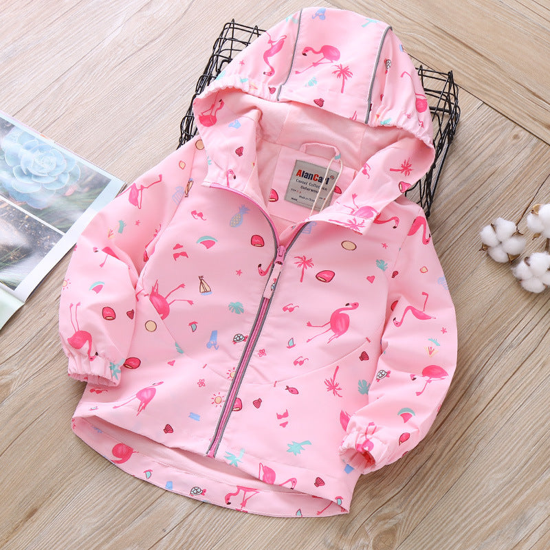 Flamingo Print Hooded Children's Jacket LuxuryLifeWay Online Store
