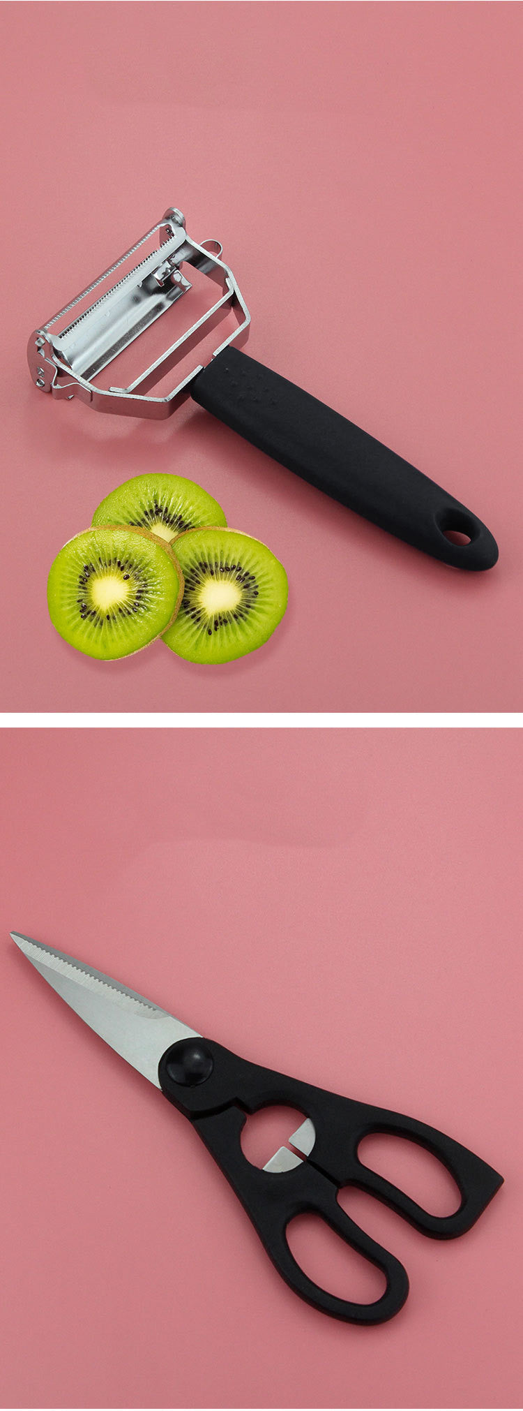 Stainless Steel Knife Set Kitchen Household Slicing Knife Chef's Knife Bread Knife Cheese Knife Scissors Pizza Knife Steak Knife LadyShow.Store