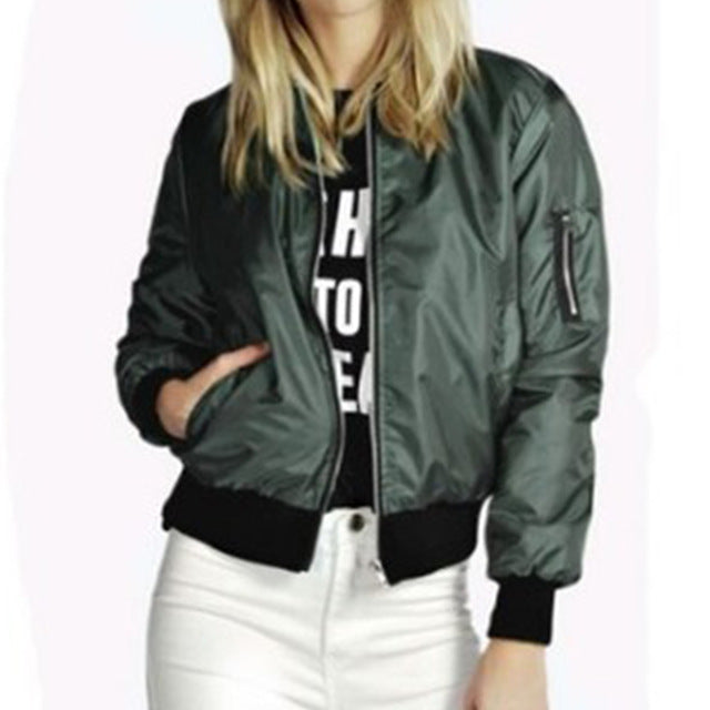 Sportswear Short Bomber Jacket Coat Autumn Women Best YouTube Store