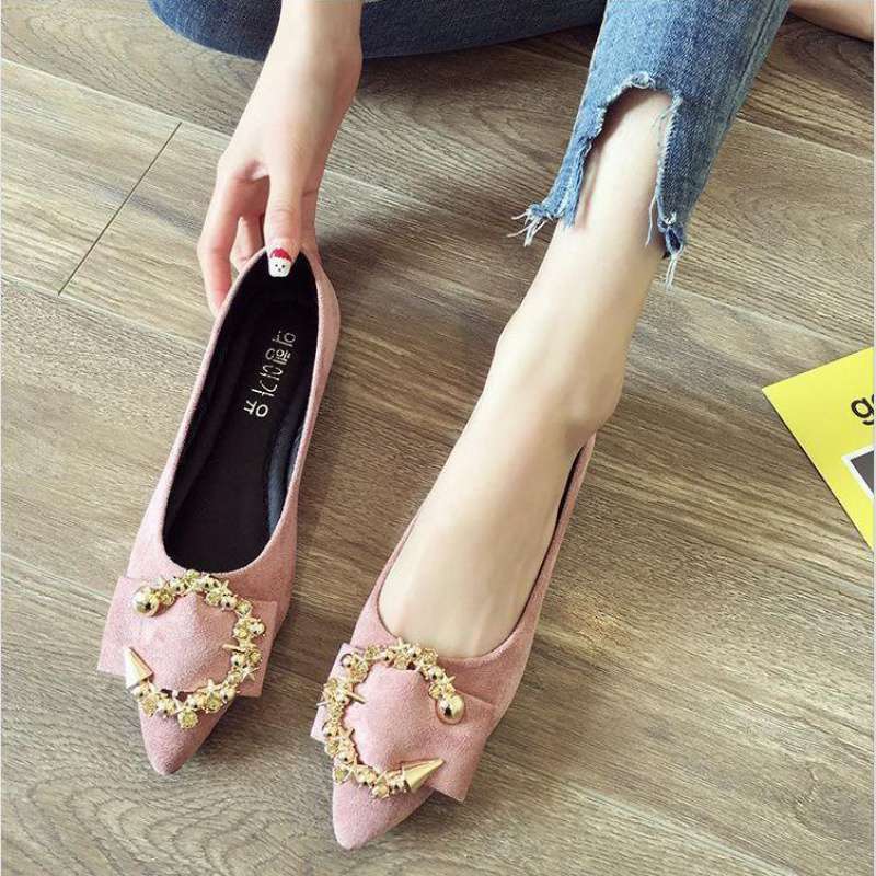 Shallow Mouth Tip Flats For Women Soft Lazy A Pedal Shoes Flat Shoes Women Shoes Woman LadyShow.Store