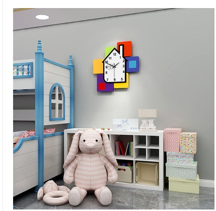 Child Creative Wall Clock Clock Children Room Clock Living Room Decoration Home PearlNestDecor.com