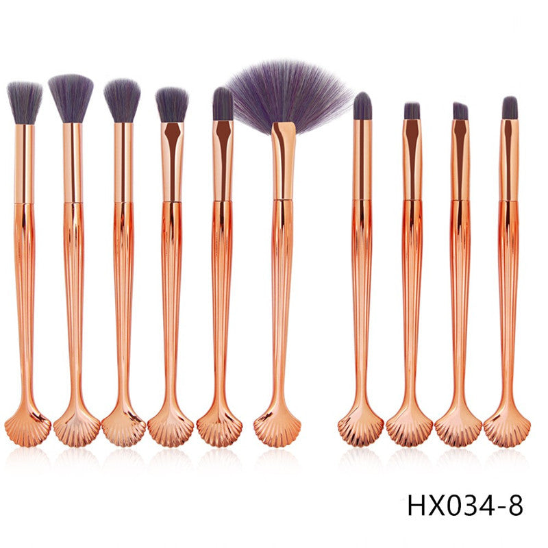 The Shell Makeup Brush Set - Purple bristles CJD2