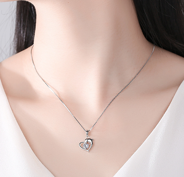 Sterling Silver S925 Dolphin Pendant Female LadyShow.Store