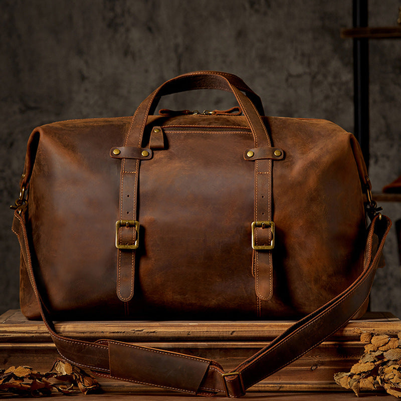 Genuine Leather Large-capacity Luggage Bag Men's Cowhide Crossbody Handbag LadyShow.Store