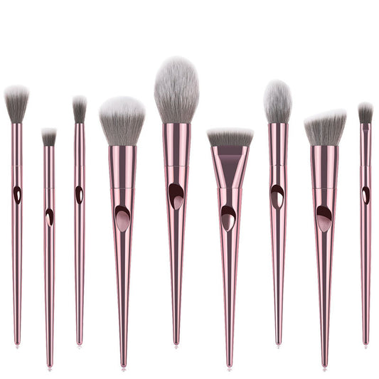 10 long rod thumbprint makeup brushes