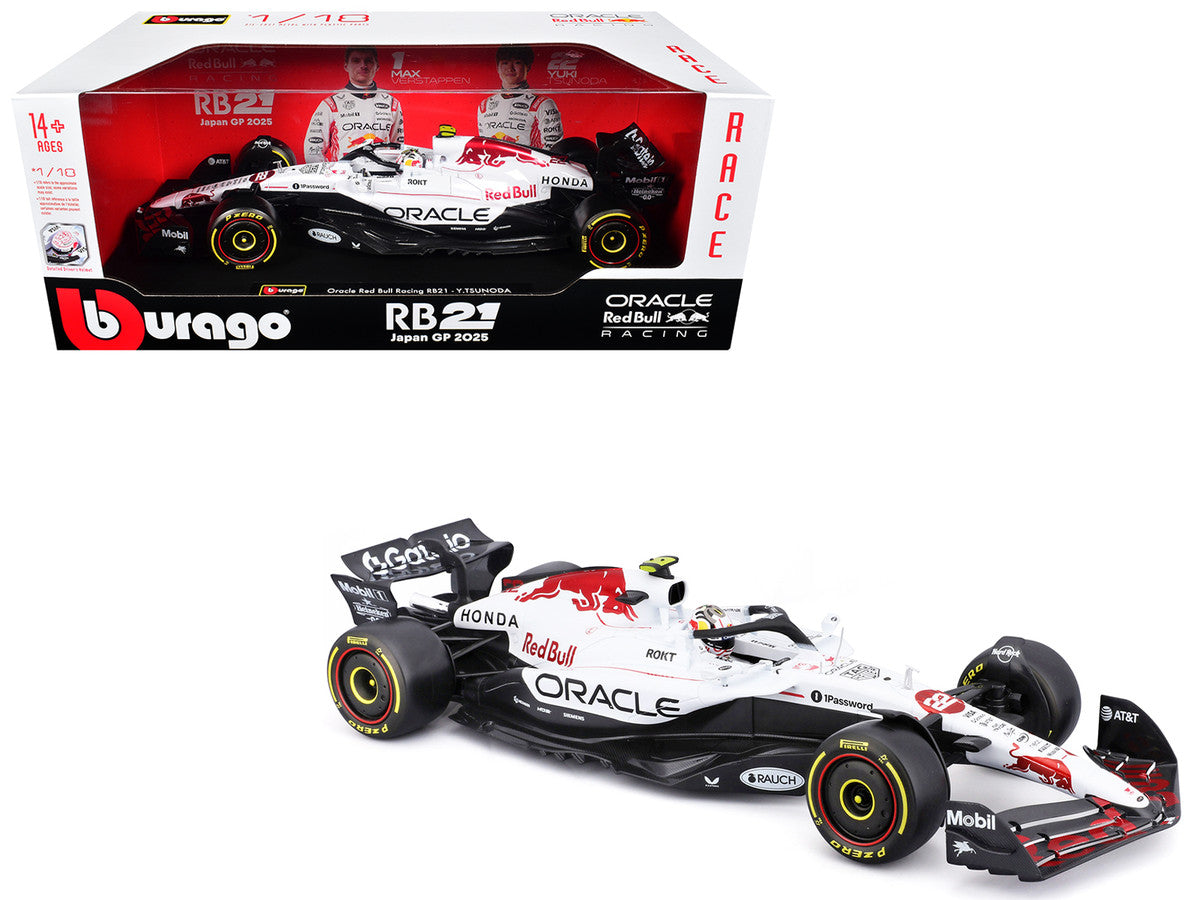 Red Bull Racing RB21 #22 Yuki Tsunoda "Oracle" Formula One F1 "Japanese GP" (2025) "Race" Series 1/18 Diecast Model Car by Bburago LuxuryLifeWay Online Store