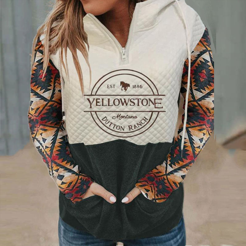 Sweet Print Zip-Up Hoodie - Loose Fit Casual Hooded Sweatshirt for Women (50-65cm Length)