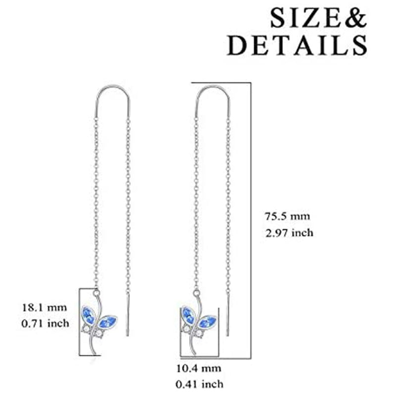 Butterfly with Simulated Crystal from Austria in White Gold Plated Sterling Silver LadyShow.Store
