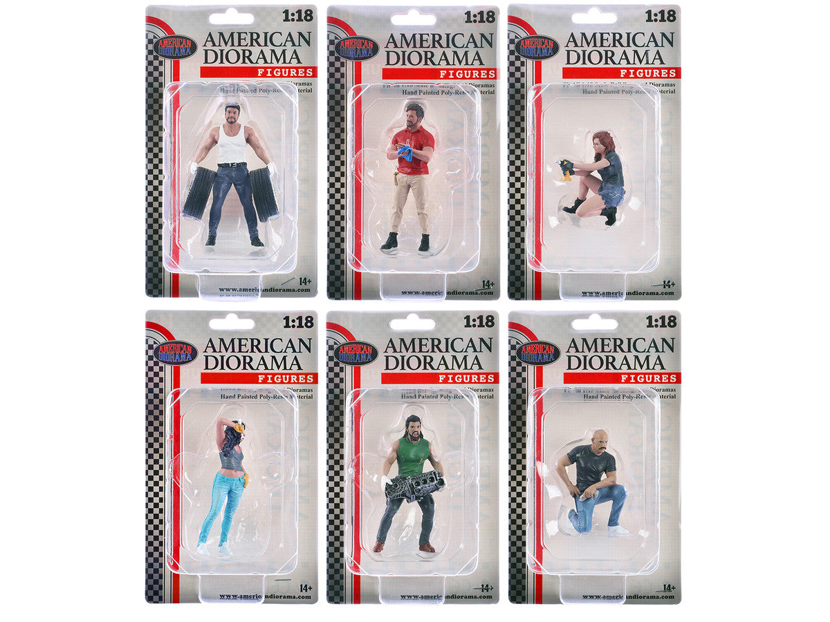 "Muscle Mechanics" 6 piece Figure Set for 1/18 Scale Models by American Diorama LuxuryLifeWay Online Store