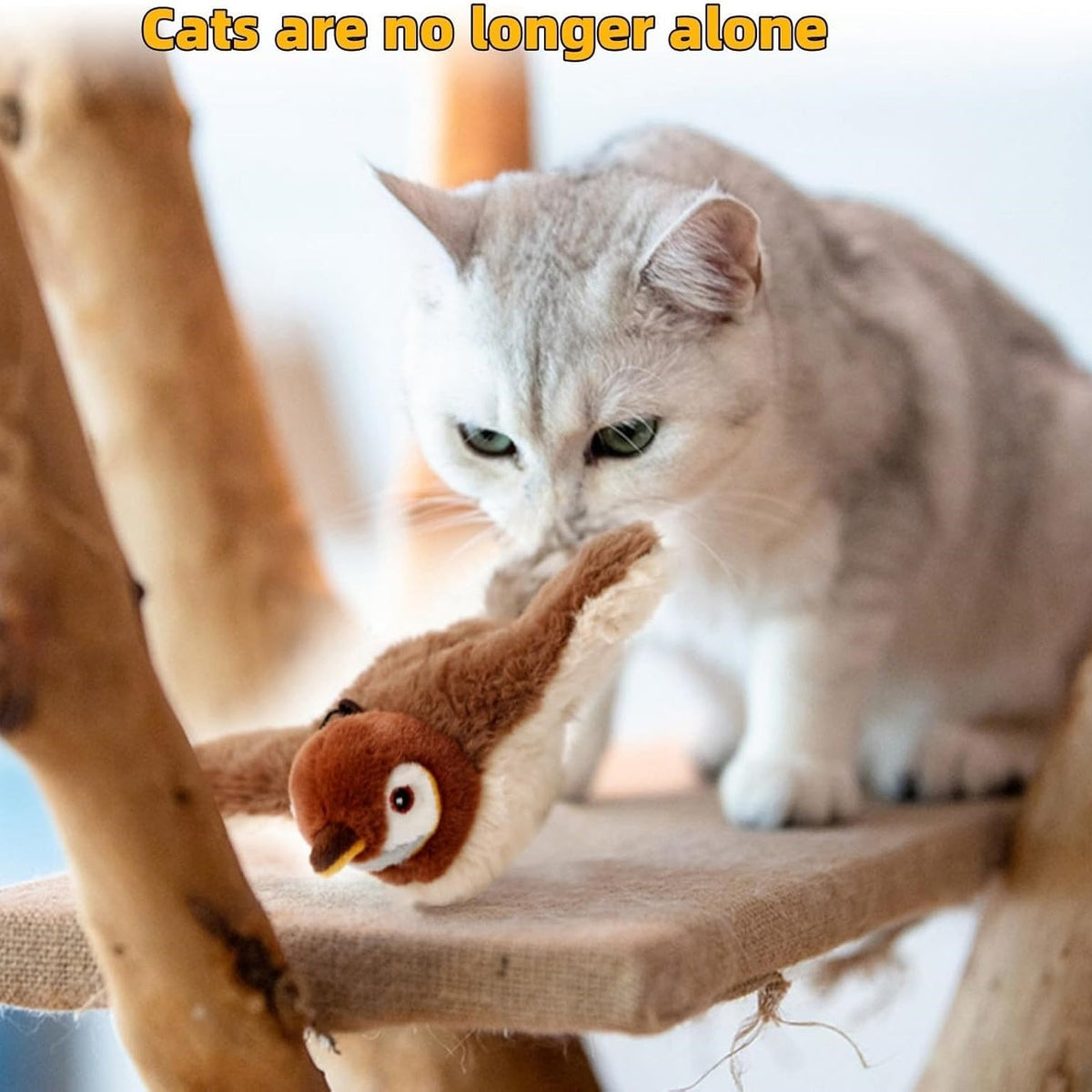 Interactive Chirping Bird Cat Toy, New Flying Interactive Flapping Chirping Bird Cat Toy, Flapping Bird Cat Toy For Indoor Bored Cats, Flapping Bird Cat Toy Pets Fashion
