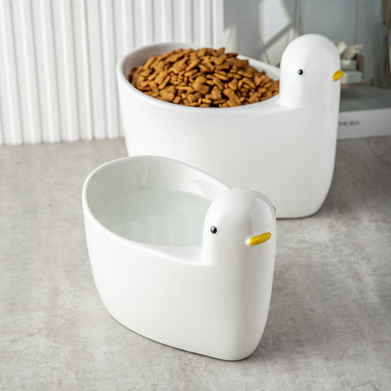 Ceramic Pet Cat Bowl High Feet Neck Guard Anti-Black Chin Pets Fashion
