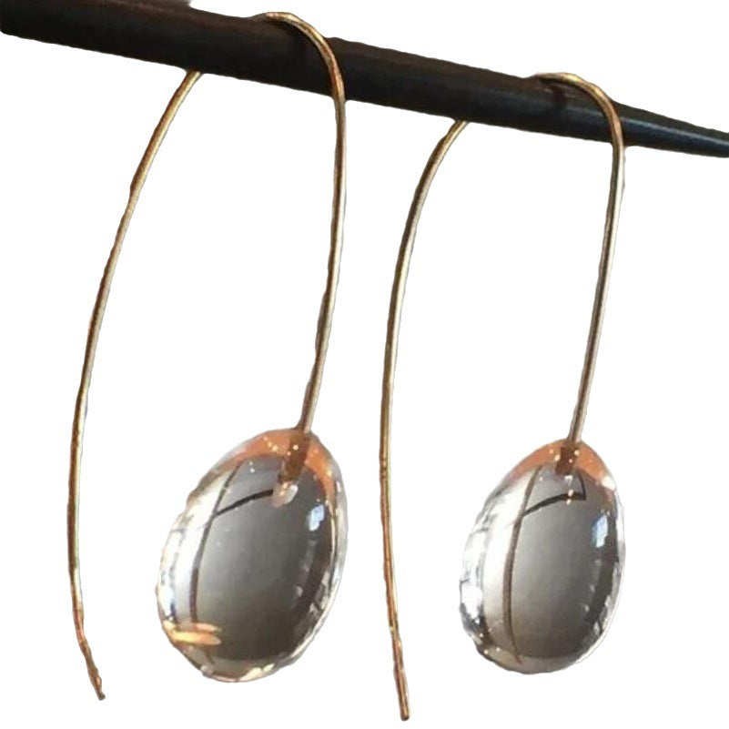 Ornament Simple Personality Glass Ball Ear Ring